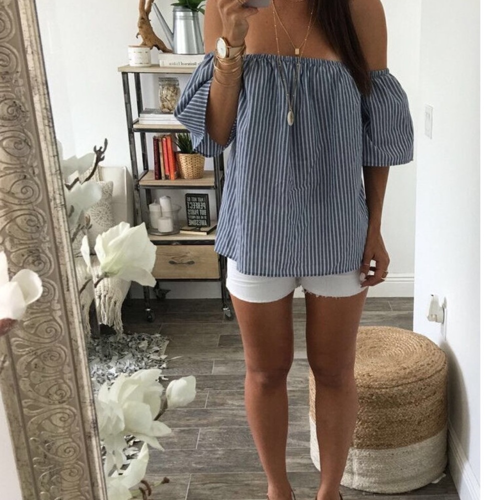 Stripe Off-Shoulder Top